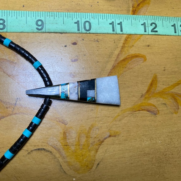 Vintage Black and Turquoise Necklace - Picture 6 of 7